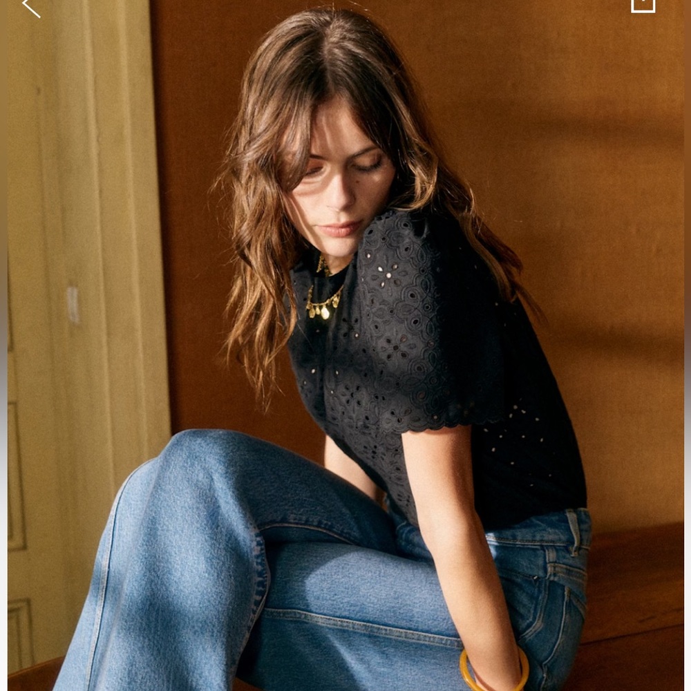 Sezane Annabelle blouse size xs (Fr 34) in black